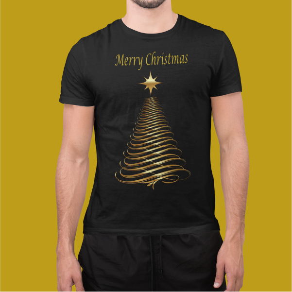 Christmas Tree Black T Shirt