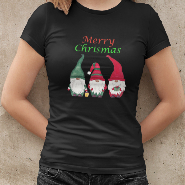 Santa Claus Black T Shirt
