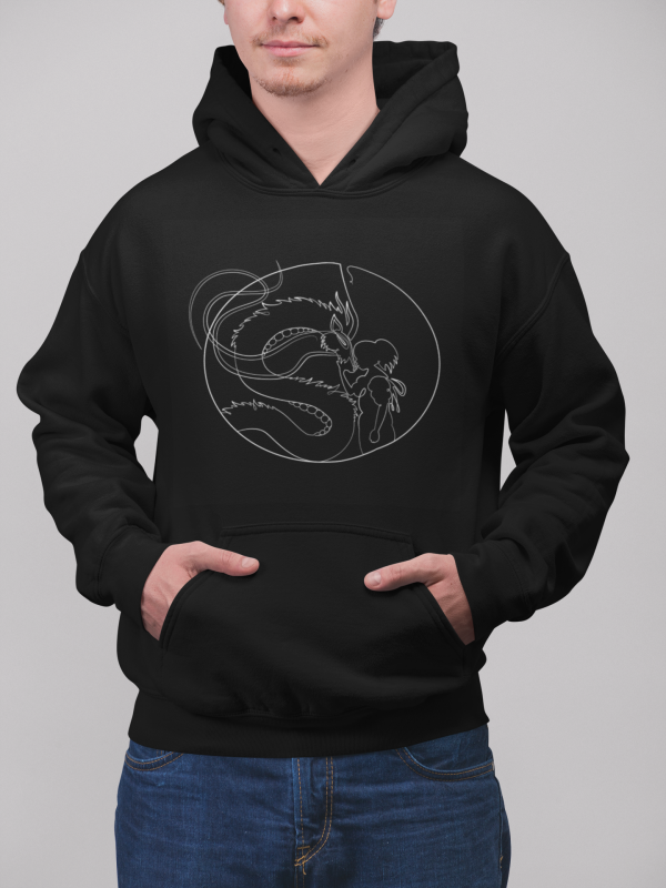 Haku And Chihiro Black Hoodie
